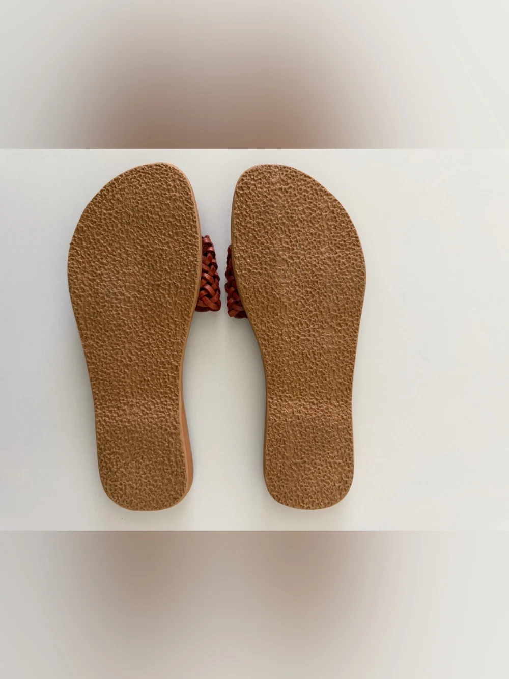 Woven Slide Sandals‎ in Rust Brown - Women's Casual Slides Estimated Size 9-10